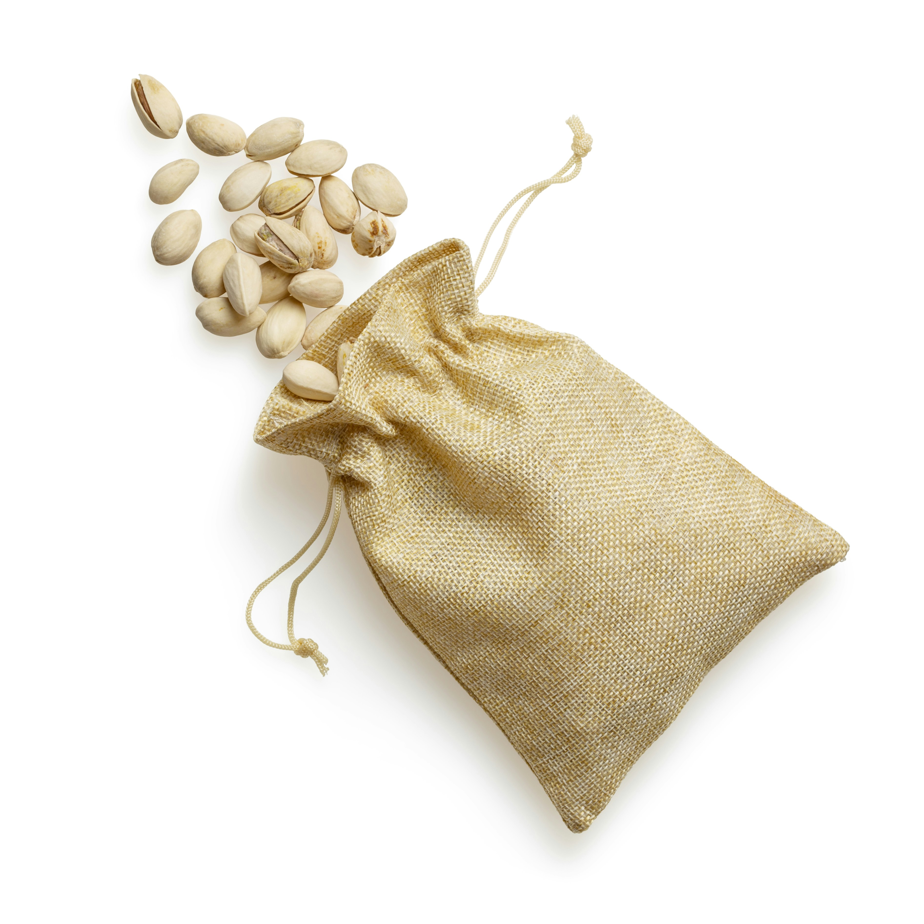Premium agricultural commodities in a burlap sack